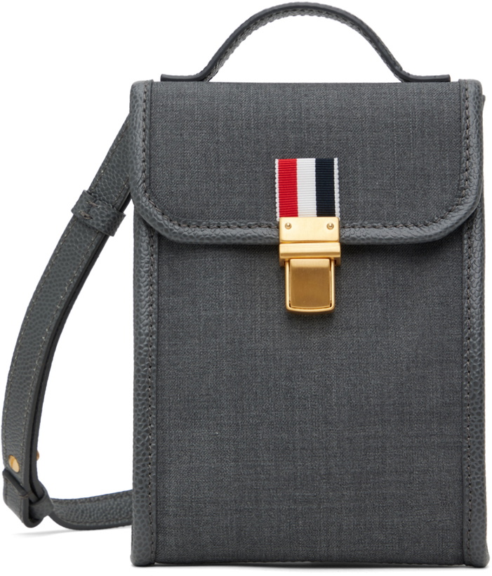 Photo: Thom Browne Gray Crossbody Phone Holder