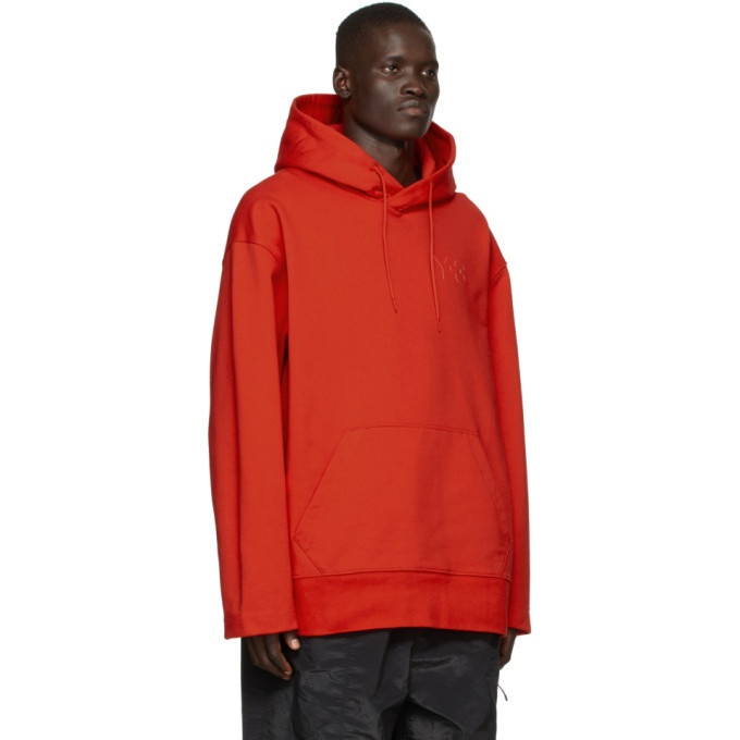 Y-3 Red Classic Chest Logo Hoodie Y-3