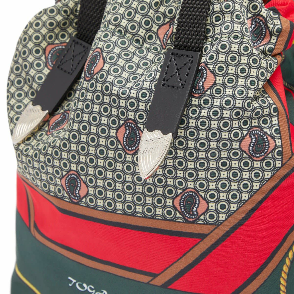 TOGA Women's Archives Print drawstring bag in Green Toga Pulla