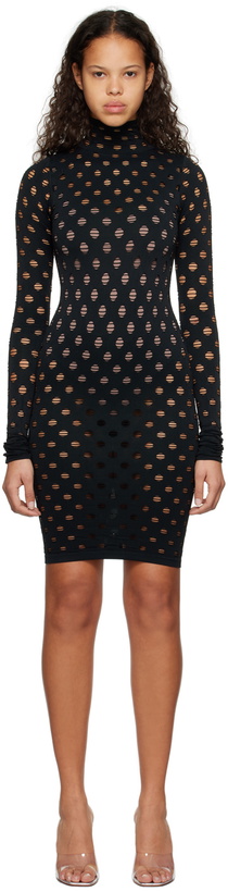 Photo: Maisie Wilen Black Perforated Minidress