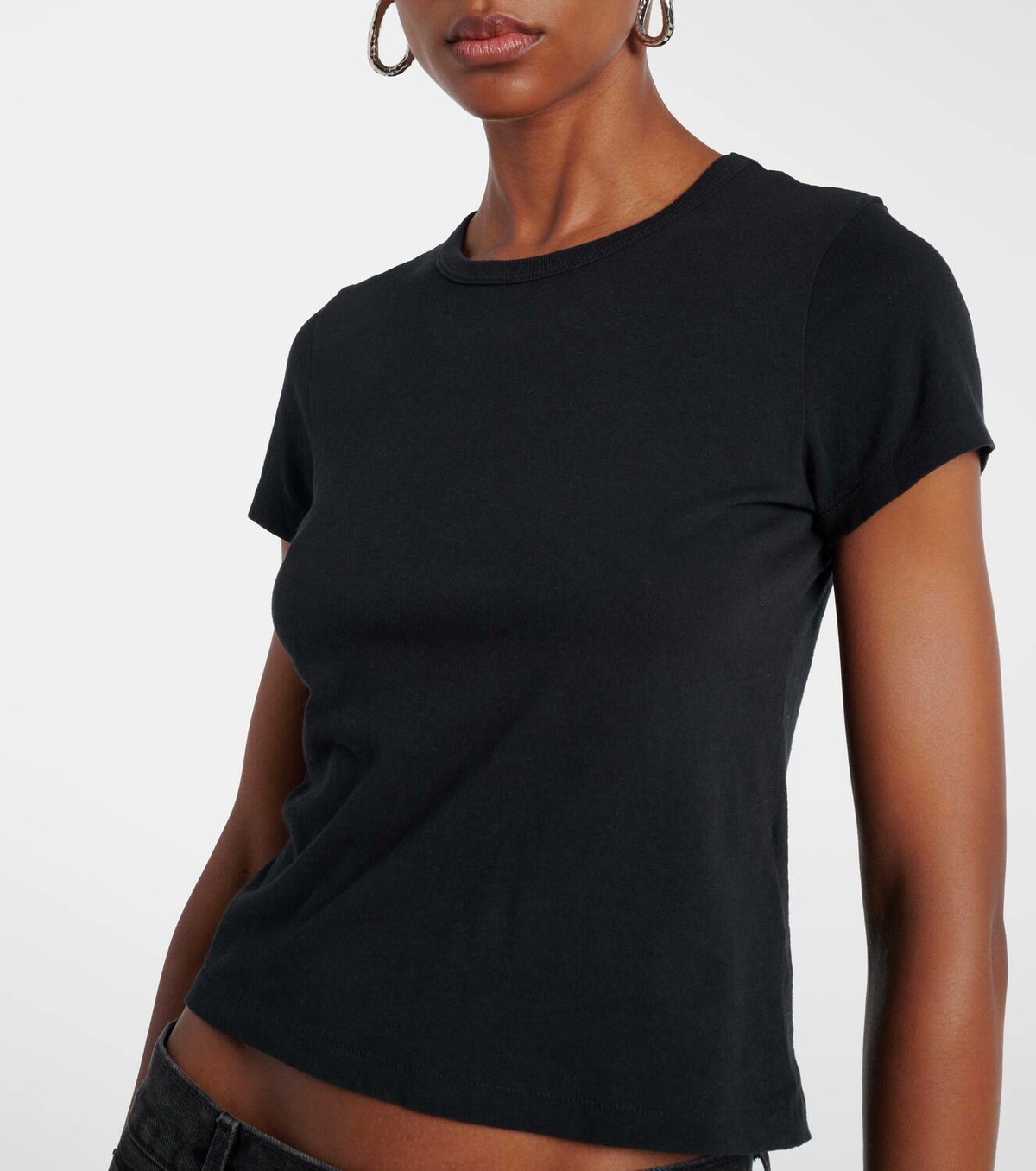 Slvrlake Cropped cotton jersey T-shirt