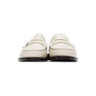 Saint Laurent Off-White Monogram Penny Loafers