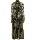 Saint Laurent Floral silk-blend brocade dress