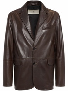 AMI PARIS Single Breasted Leather Blazer