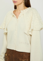 Chloe Collar-detail Wool and Cashmere-blend Cardigan Off White