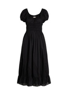 Faithfull The Brand Sunniva Panelled Cotton Midi Dress Black