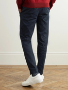 Mr P. - Straight-Leg Cotton-Blend Poplin Trousers - Blue
