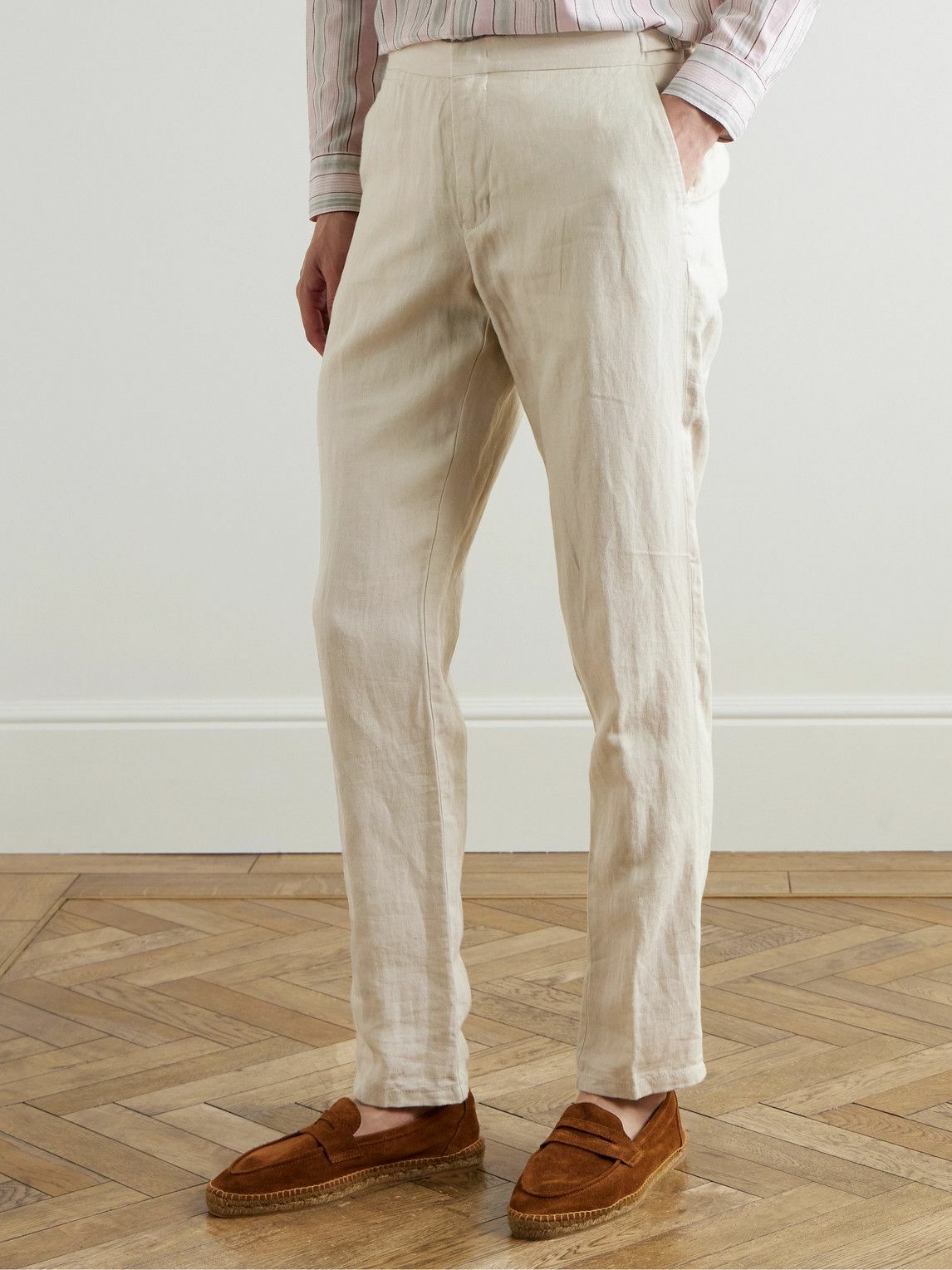 Orlebar Brown - Griffon Tapered Linen Trousers - Neutrals
