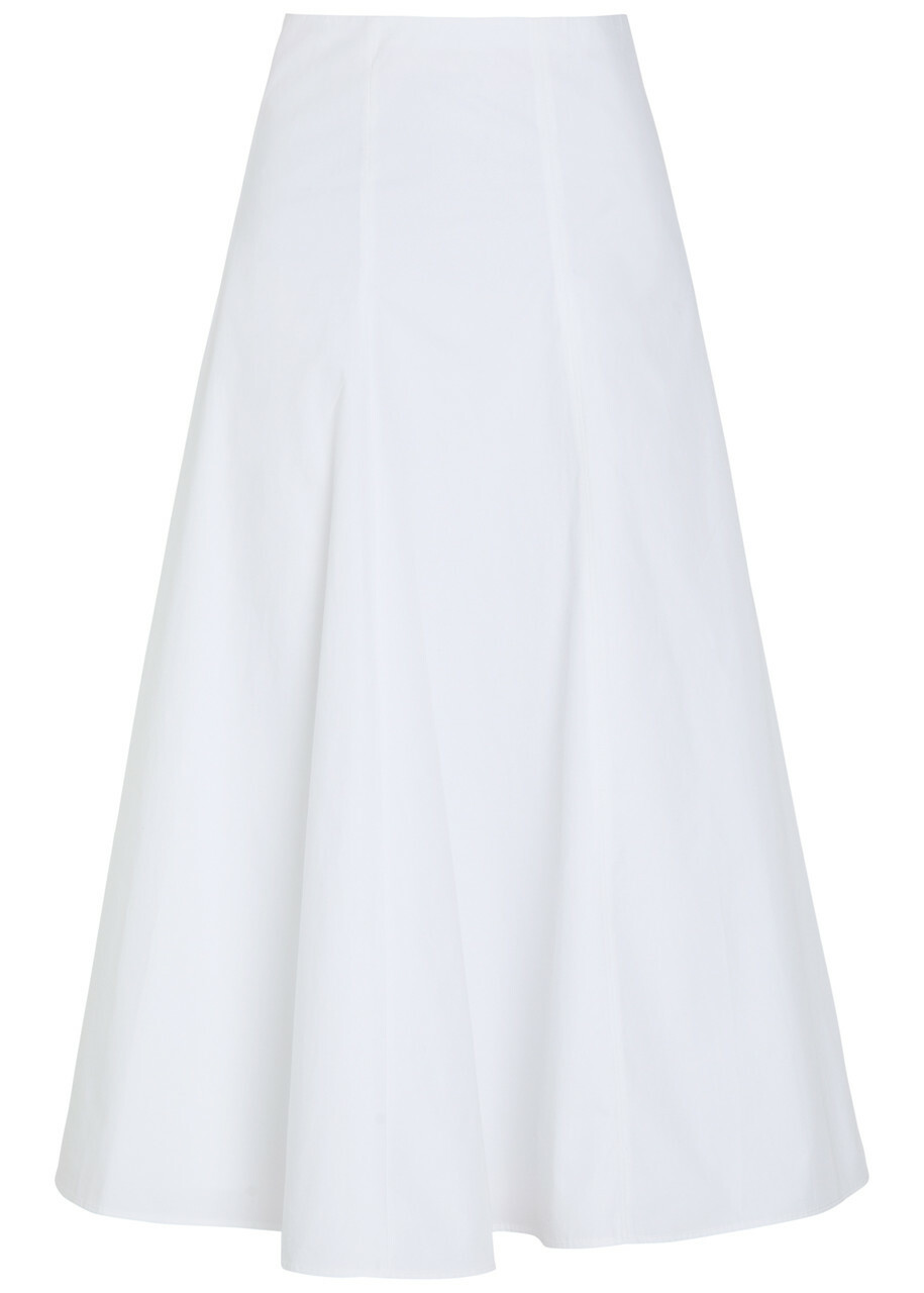 Jacquemus La Jupe Triangle Cotton-blend Midi Skirt White