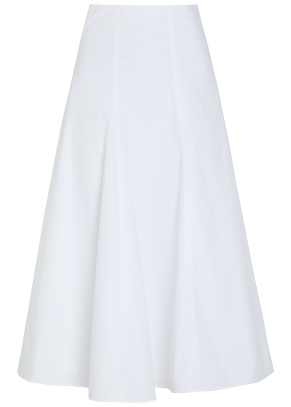 Photo: Jacquemus La Jupe Triangle Cotton-blend Midi Skirt White