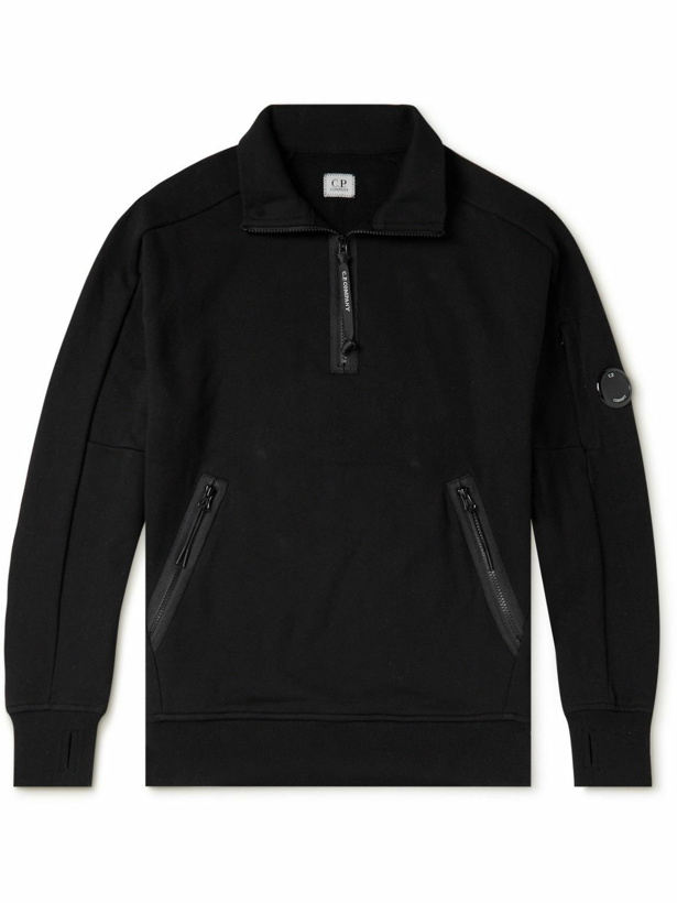 Photo: C.P. Company - Cotton-Jersey Half-Zip Sweatshirt - Black