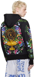Versace Jeans Couture Black V-Emblem Garden Hoodie