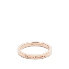 Maison Margiela Men's Text Logo Slim Band Ring in Rose Gold