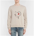 SAINT LAURENT - Printed Loopback Cotton-Jersey Sweatshirt - Beige