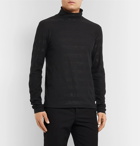 SAINT LAURENT - Slim-Fit Metallic Striped Cotton-Blend Rollneck Sweater - Black