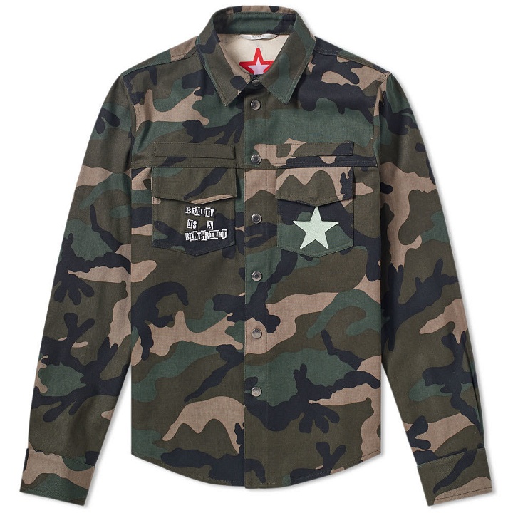 Photo: Valentino Jamie Reid Punk Star Military Shirt Jacket