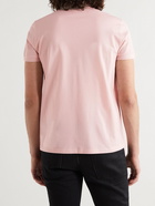 SAINT LAURENT - Slim-Fit Logo-Embroidered Cotton-Piqué Polo Shirt - Pink