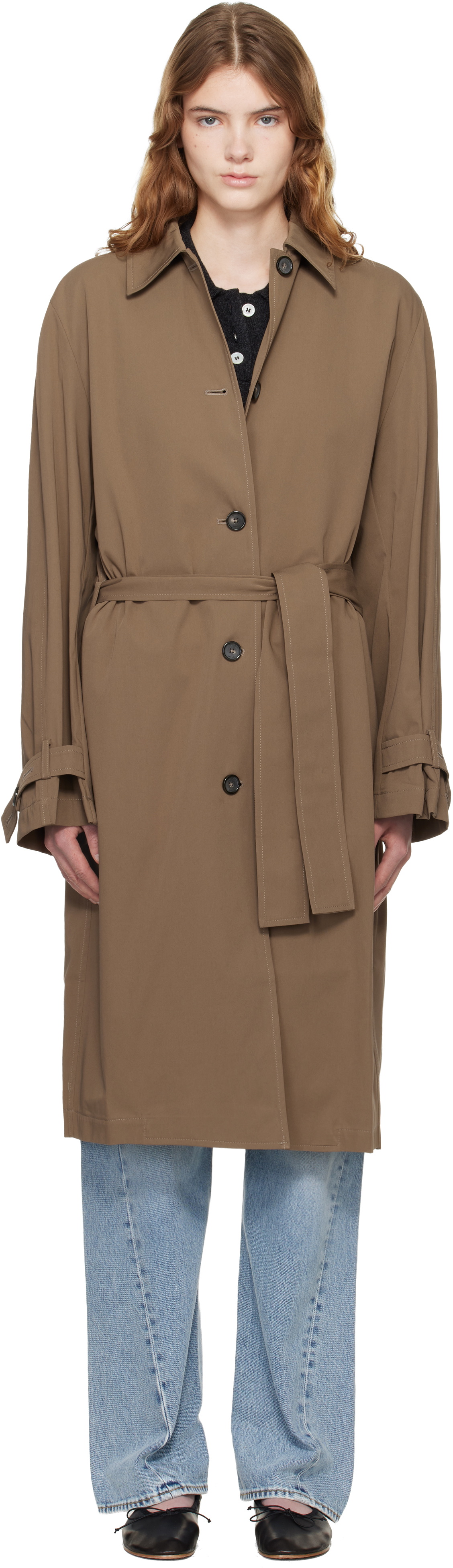 TOTEME Khaki Light Spring Trench Coat Toteme