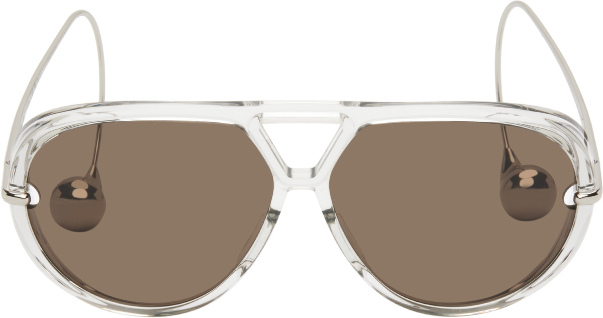 Bottega Veneta Gray Drop Aviator Sunglasses Bottega Veneta