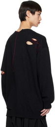 Yohji Yamamoto Black Embroidered Sweater