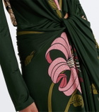 Johanna Ortiz Draped printed jersey midi dress