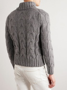 TOM FORD - Cable-Knit Wool-Blend Rollneck Sweater - Gray