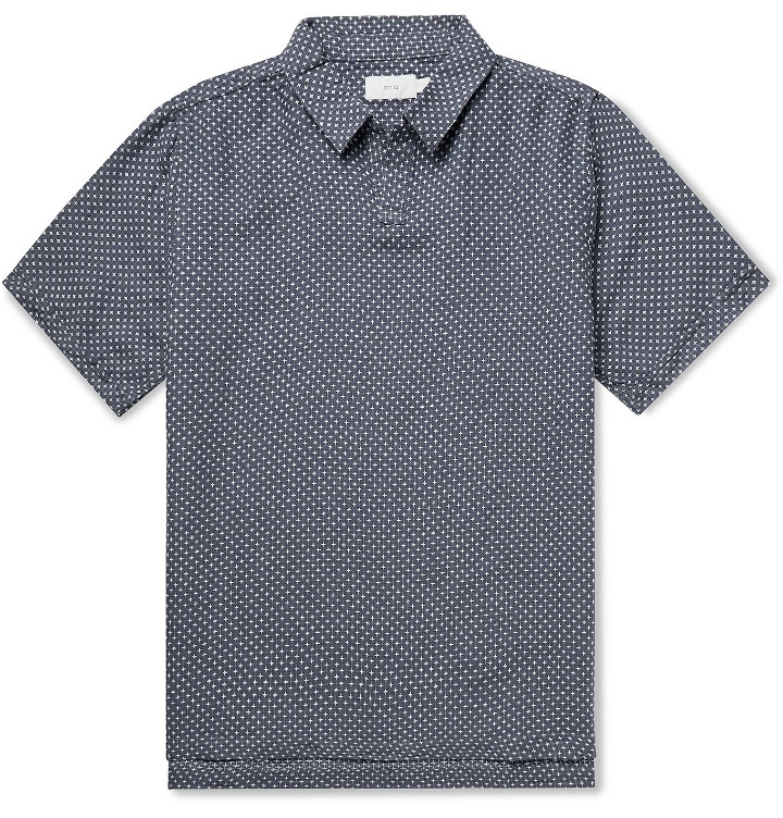 Photo: Onia - William Embroidered Linen and Cotton-Blend Polo Shirt - Blue