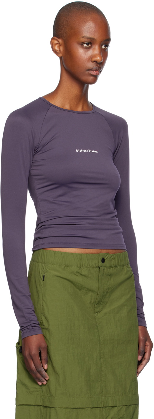 District Vision Purple Lightweight Long Sleeve Fitted Sport T-Shirt