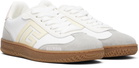 BALMAIN White Swan Suede & Nylon Sneakers