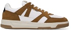 BOSS Brown & White Mixed Material Sneakers