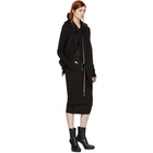 Rick Owens Drkshdw Black Cropped Wrap Hoodie