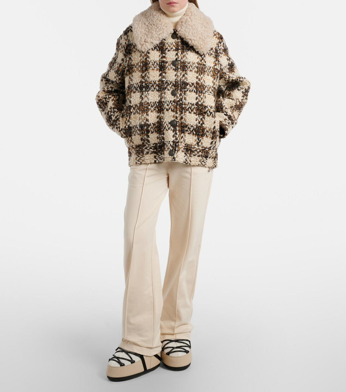Moncler Grenoble Camlez shearling-trimmed wool down jacket