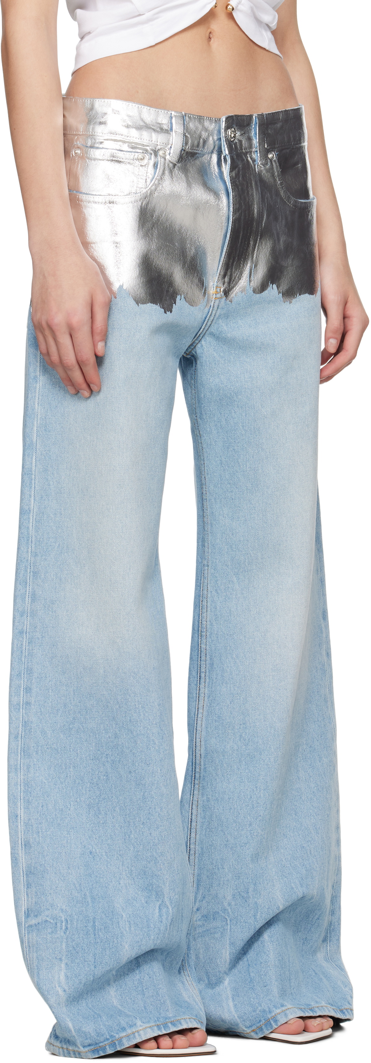 Rabanne Blue & Silver Baggy Jeans