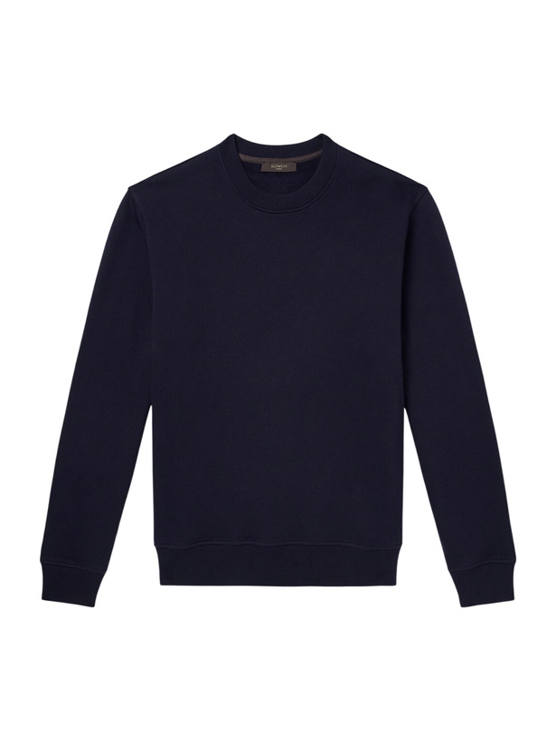 Photo: Slowear - Zanone Cotton and Cashmere-Blend Jersey Sweatshirt - Blue