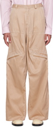 Y/Project Beige Gathered Trousers