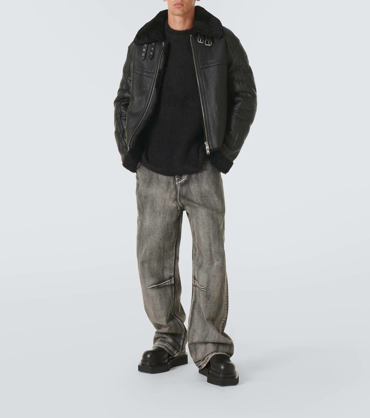 Entire Studios Shearling-lined leather jacket