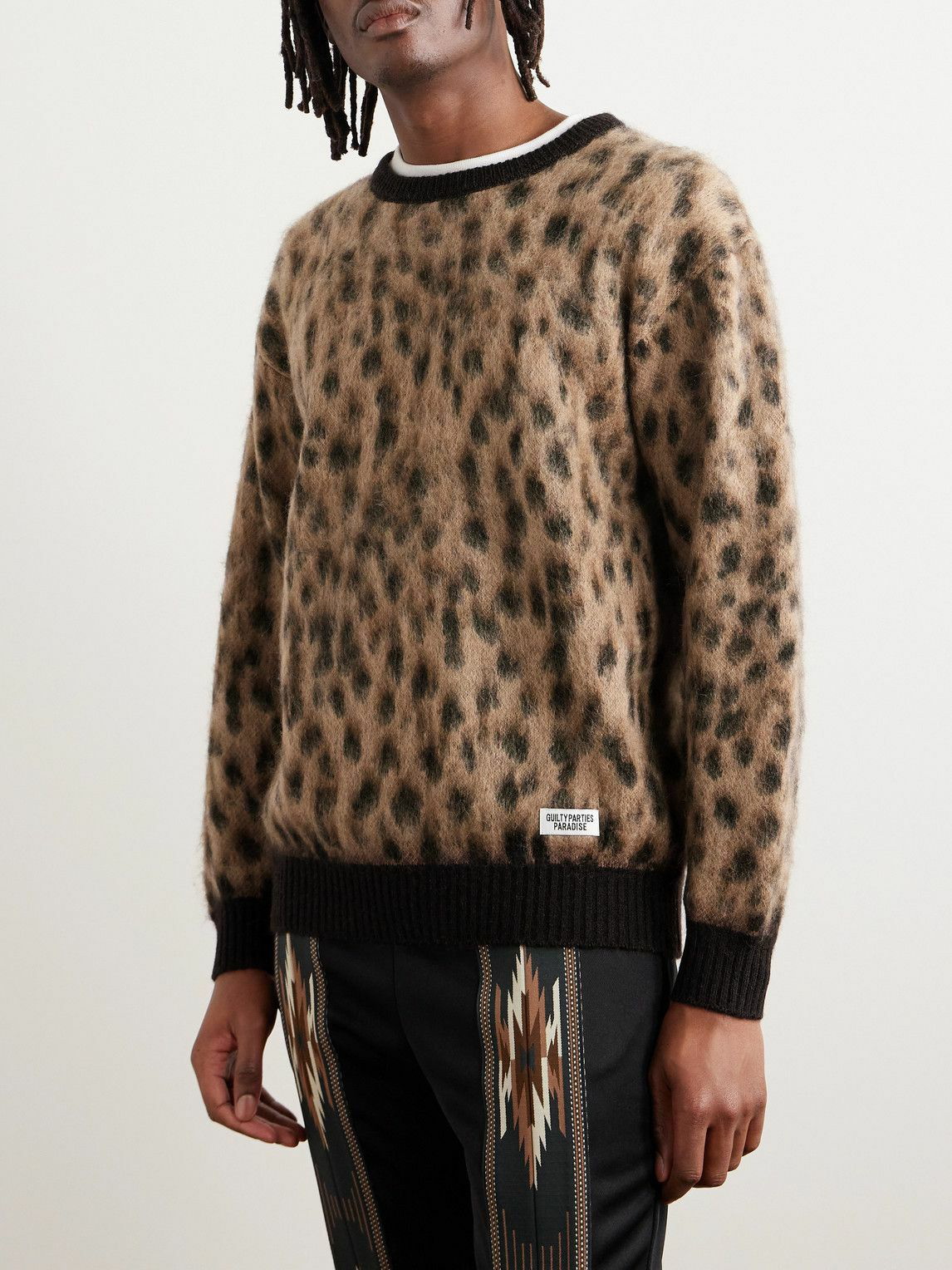 WACKO MARIA Leopard-Jacquard Sweater for Men