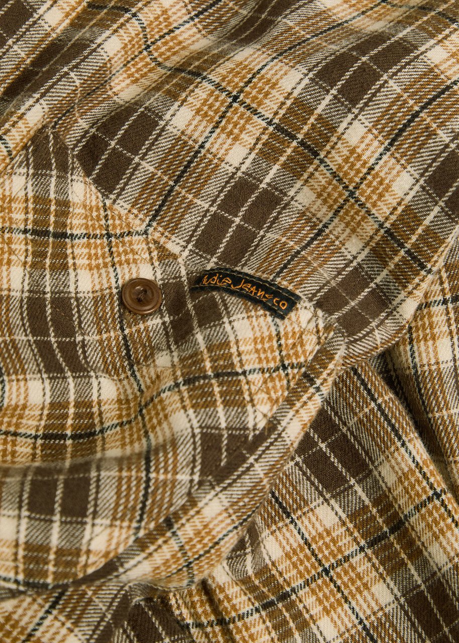 Nudie Jeans Julian Checked Cotton and Linen-blend Shirt Multicoloured 1