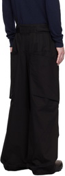 FFFPOSTALSERVICE Black Wide Belted Draped Pocket Trousers