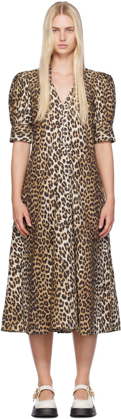 Photo: GANNI Brown Leopard Maxi Dress