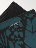SAINT LAURENT - Printed Pebble-Grain Leather Billfold Wallet - Black