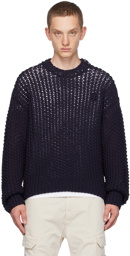 Stone Island Navy Printed Sweater