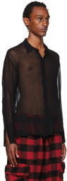 Greg Lauren Black Semi-Sheer Shirt