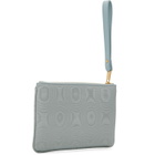 Valentino Garavani Blue VLogo Signature Moiré Fabric Clutch