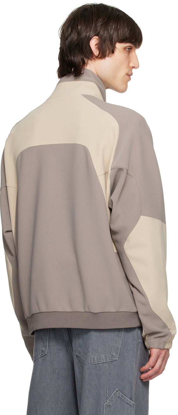 HGBB STUDIO Beige & Taupe Panda Track Jacket