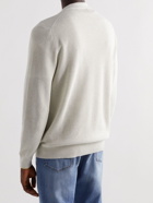 Brunello Cucinelli - Ribbed Cotton Zip-Up Sweater - Neutrals