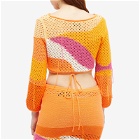 House Of Sunny Women's Pompelmo Sunset Knitted Cropped Top in Multi