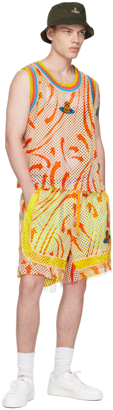 Vivienne Westwood｜TRAINING PANTS (BOXING SHORTS (3J0100 Vivienne Westwood White & Orange Boxing Shorts Vivienne Westwood