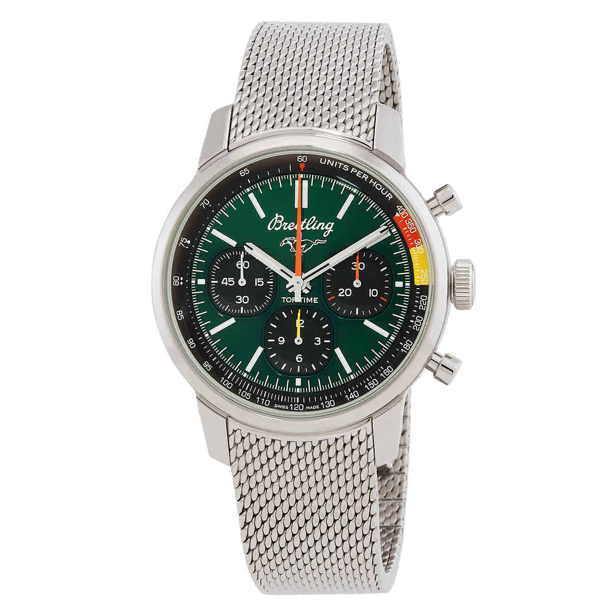 Breitling Top Time Chronograph Automatic Chronometer Green Dial Unisex Watch AB01762A1L1A1
