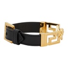 Versace Black Greek Key Strap Bracelet